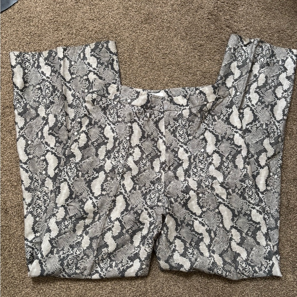 H&M Black and Gray Snakeskin Trousers